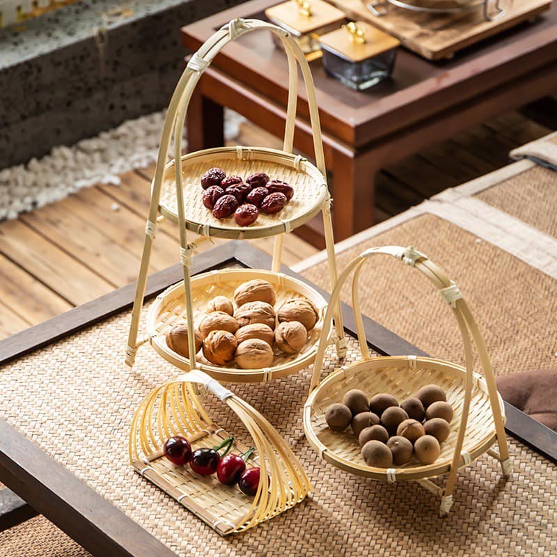 Mẹt tre tầng - trang trí decor chụp ảnh