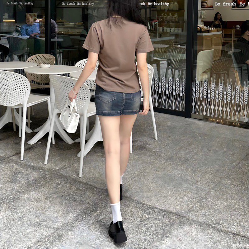 [Nhập LazXuHuong02 - giảm 25k đơn từ 199k] Chân váy quần denim co giãn SAND BLUE - Whattowear