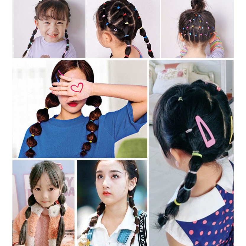 Set 1000 Dây Thun Cột Tóc Nhiều Màu