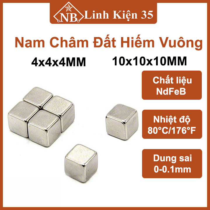 Một viên nam châm đất hiếm vuông