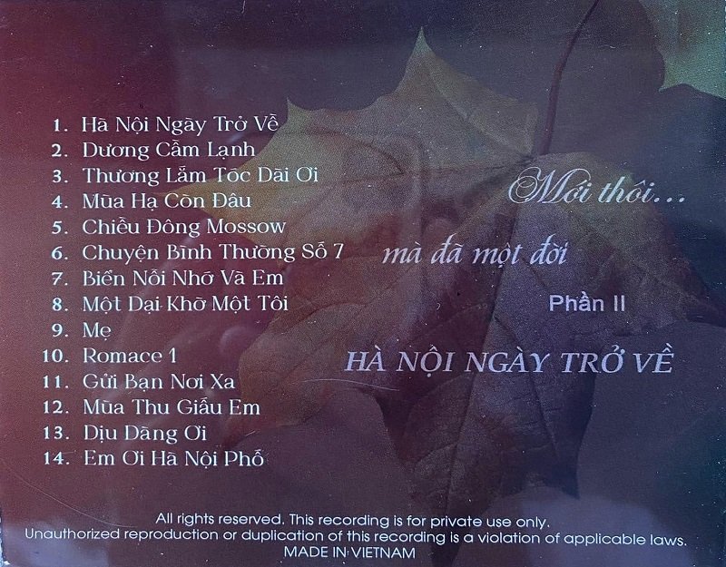 [MD-CD] Bộ 2 Đĩa CD Ca khúc Phú Quang tuyển chọn