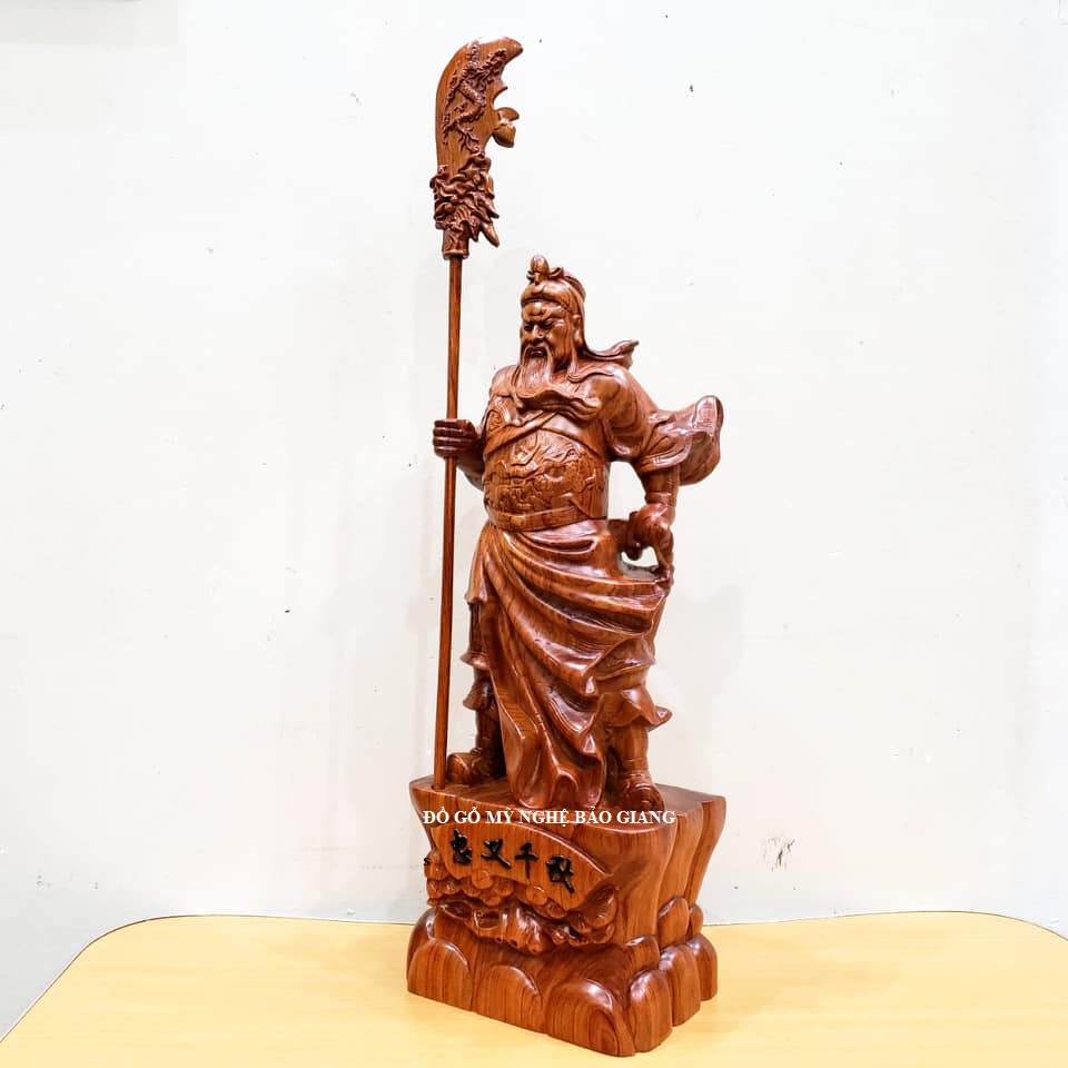 Tượng quan công gỗ hương cao 40 cm