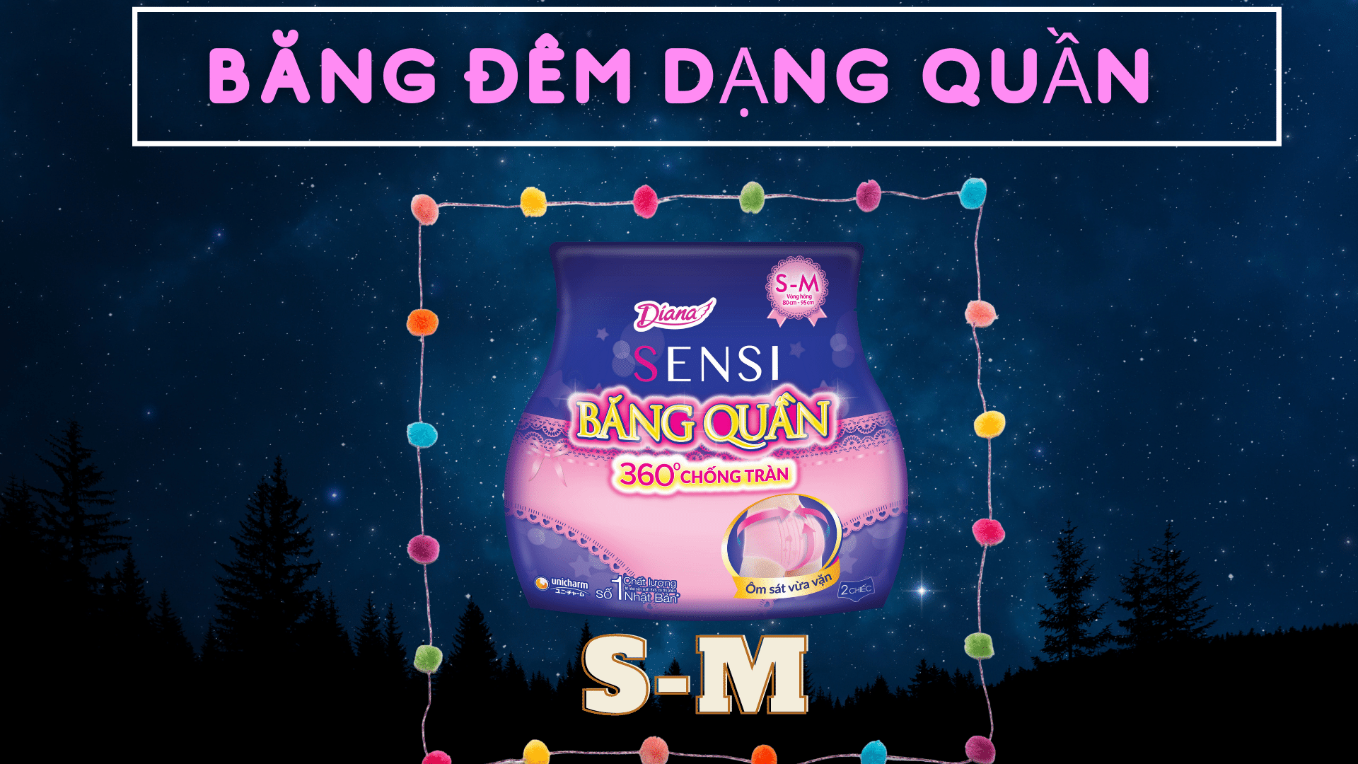 Băng vệ sinh quần diana size S-M / M -L ( 2 miếng )