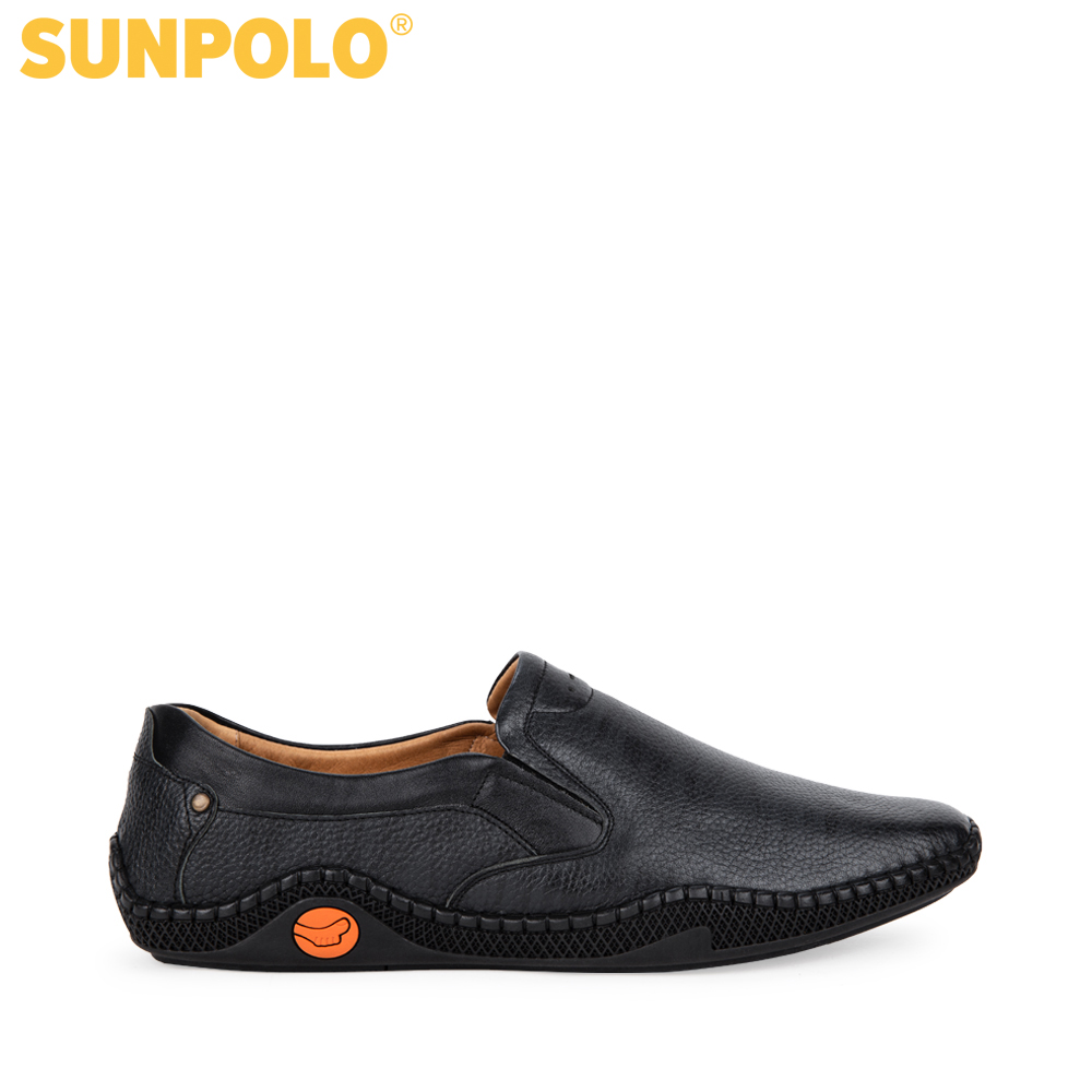 Giày lười nam da bò SUNPOLO SUS512 (Xanh đen)