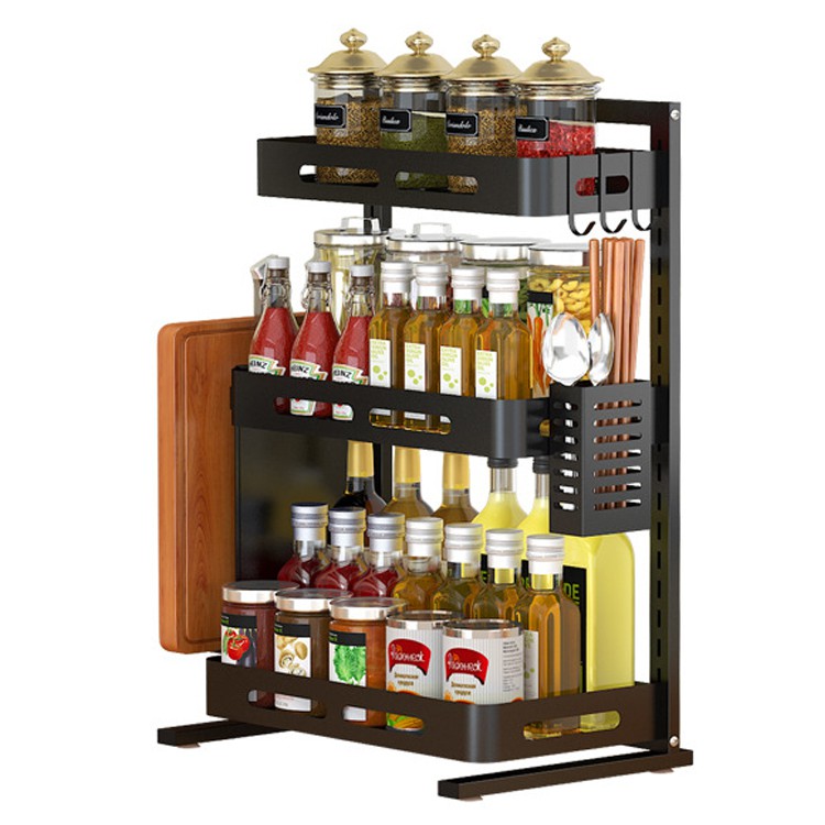 Kệ bếp đa năng 3 tầng thép không gỉ cao cấp - Kệ để gia vị thép 3 tầng đa năng-Kệ để gia vị 3 tầng - Kệ để đồ nhà bếp 3 tầng cao cấp - Kệ gia vị 3 tầng tiện lợi
