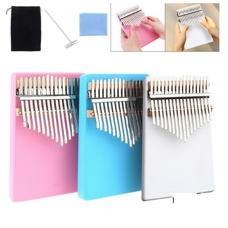 Đàn Kalimba 17 Phím Gỗ Nguyên Khối Đủ Màu - Colourful 17 Tines Flat Board Kalimba