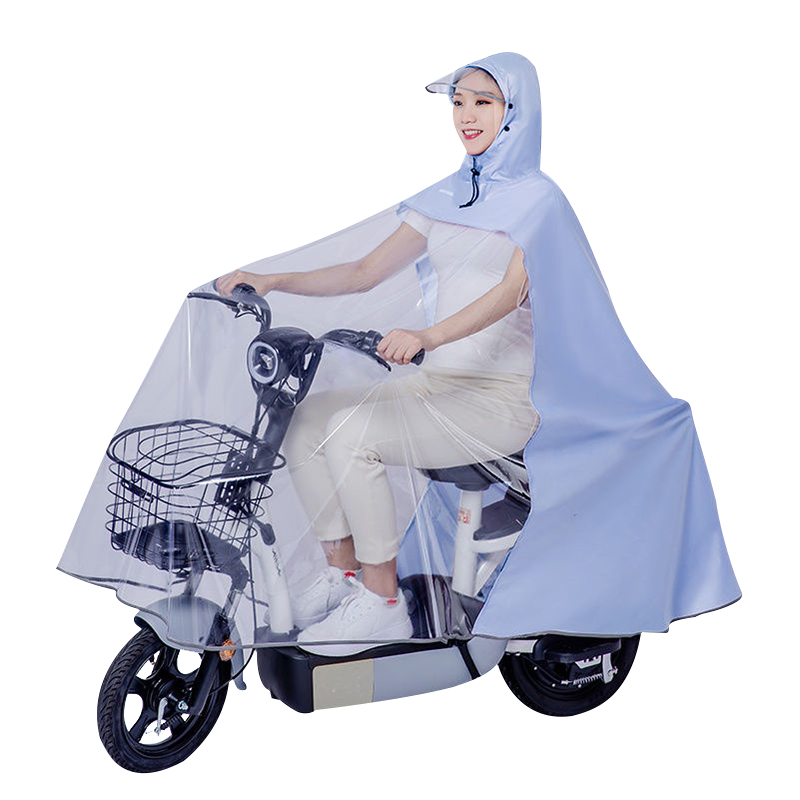 Mom and baby motorcycle style transparent single/pair raincoat