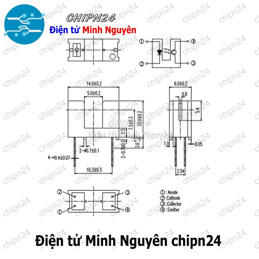 [2 cái] (K132) Mắt Đọc Encoder ITR9606 - Mắt Nhận Chữ U ITR9606 DIP-4 - HH003884