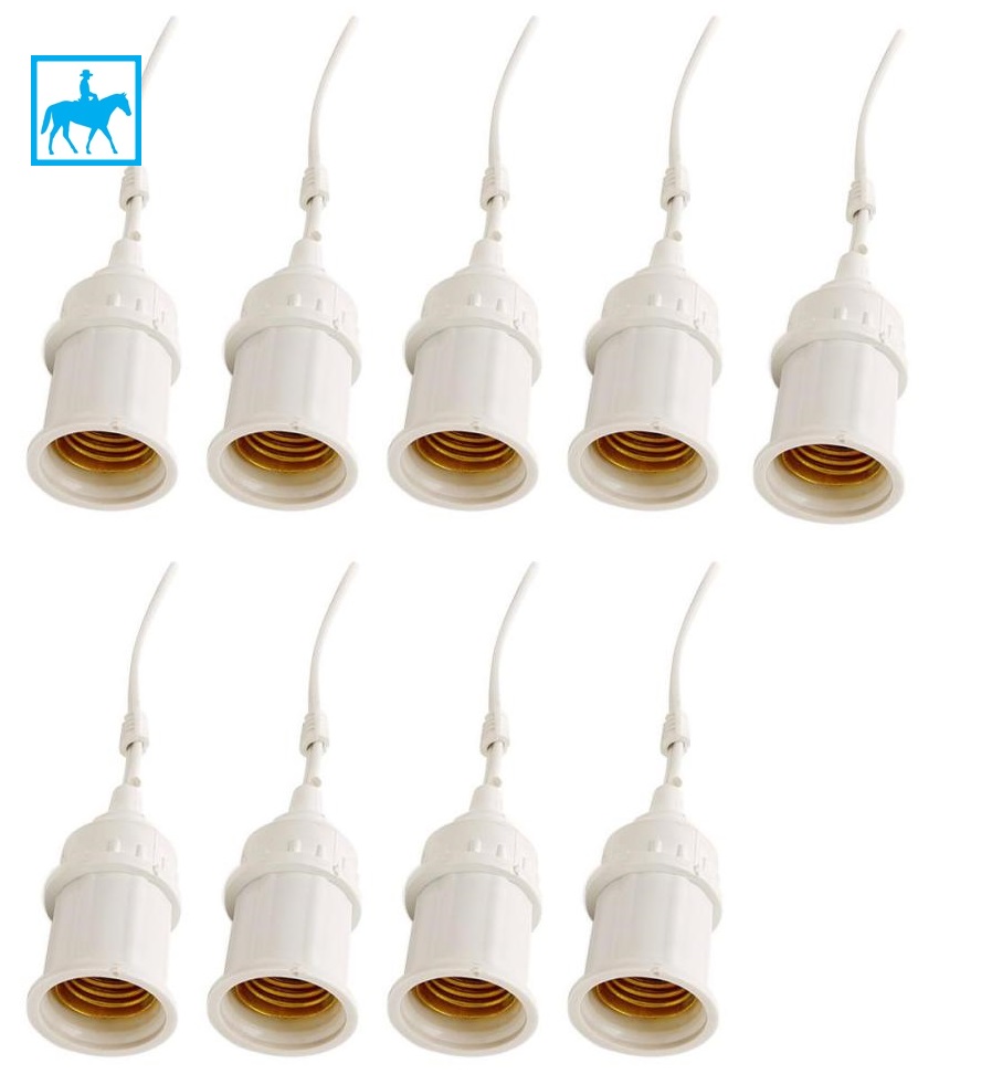 Bộ 9 Đuôi đèn E27 kín nước Trắng