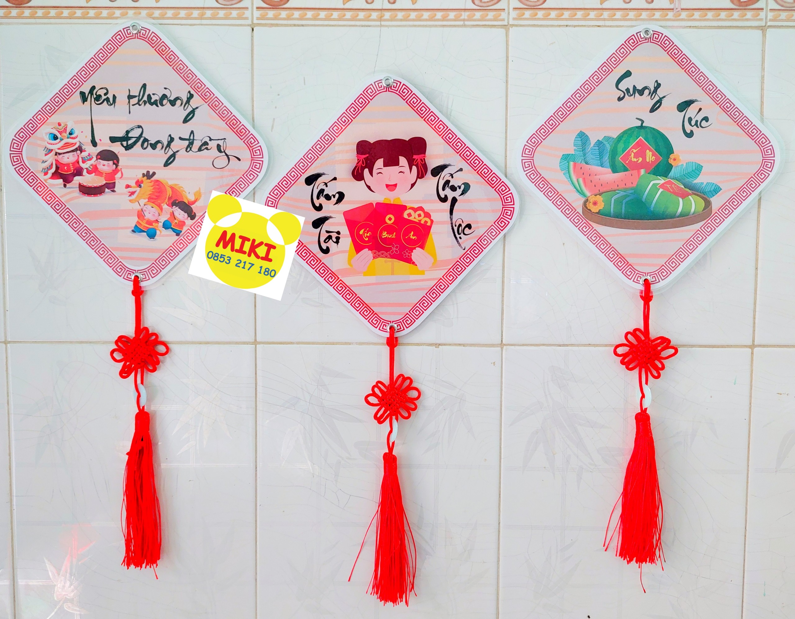 BỘ BẢNG TREO TRANG TRÍ TẾT XUÂN ép plastic (Đồ dùng dạy học Miki)