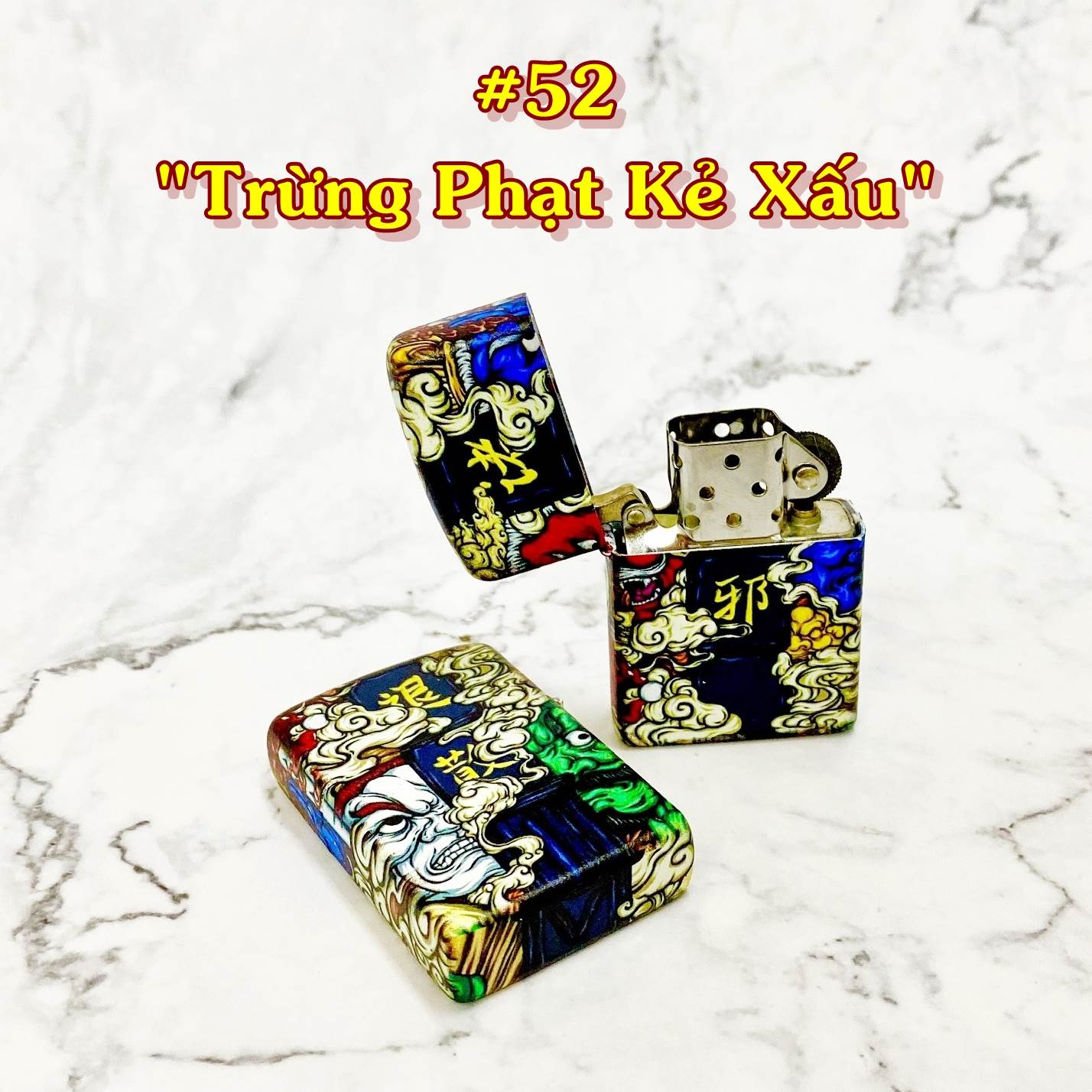 BẬT LỬA ZIPPO IN 3D 6 MẶT TRỪNG PHẠT KẺ XẤU