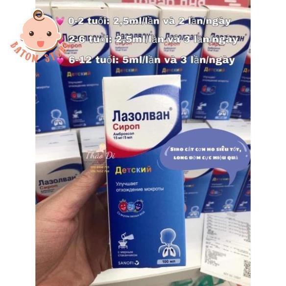 Siro Ho Long Đờm Lazolvan 100ml của Nga