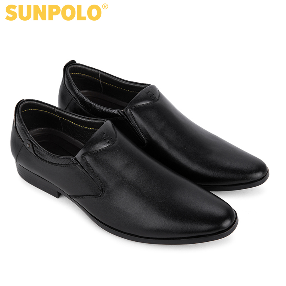 Giày nam, Giày công sở da bò SUNPOLO SPH264 (Đen)