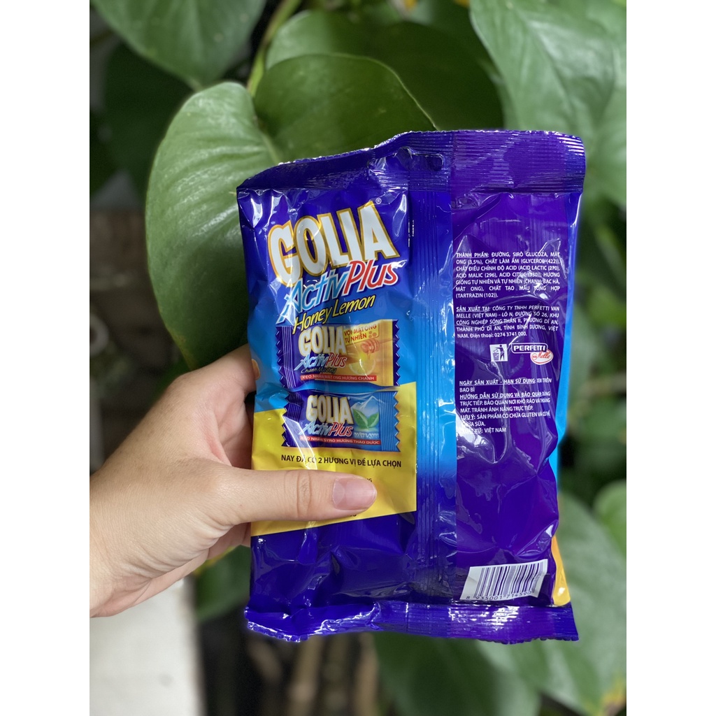 Kẹo Nhân Mật Ong Hương Chanh Golia ActivPlus (Gói 112.2g)