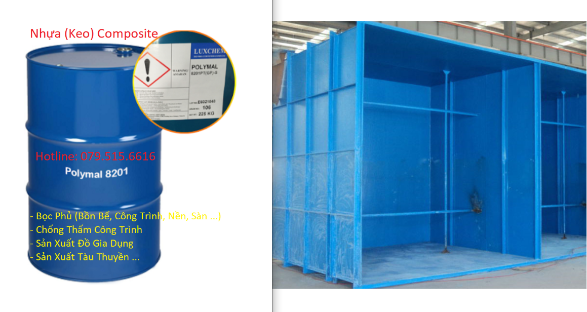 3Kg Keo (Nhựa) Composite (Chống Thấm, Bọc Phủ …) + 1Kg Sợi Thủy Tinh + Chất Đóng Rắn - Combo