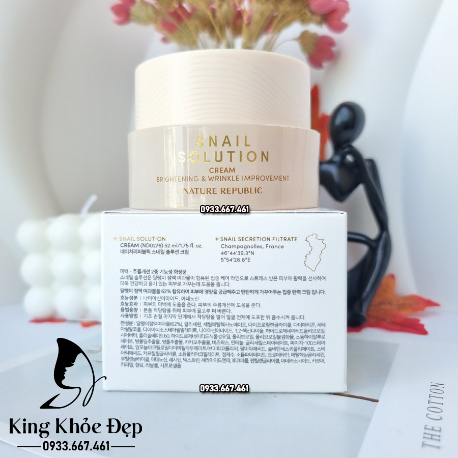 [HCM]Kem Dưỡng Da Nature Republic Snail Solution Cream
