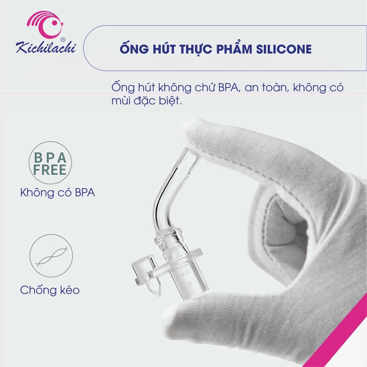 Bình tập uống nước ống hút cho bé Kichi 240ML