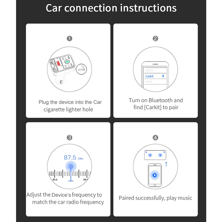 Tẩu Sạc USB 3.1A Bluetooth  MP3 Đài FM cho xe hơi
