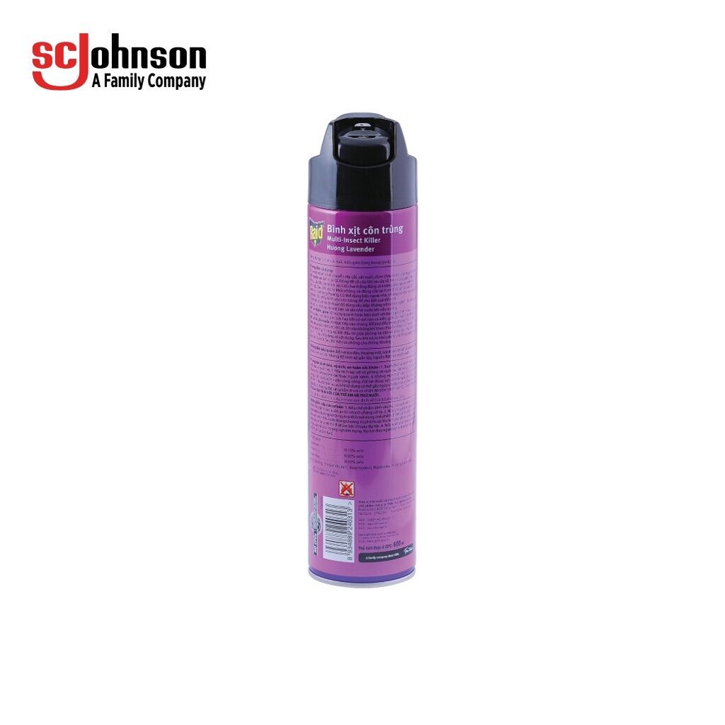 RAID Bình xịt côn trùng Hương Lavender, Chanh 600ml