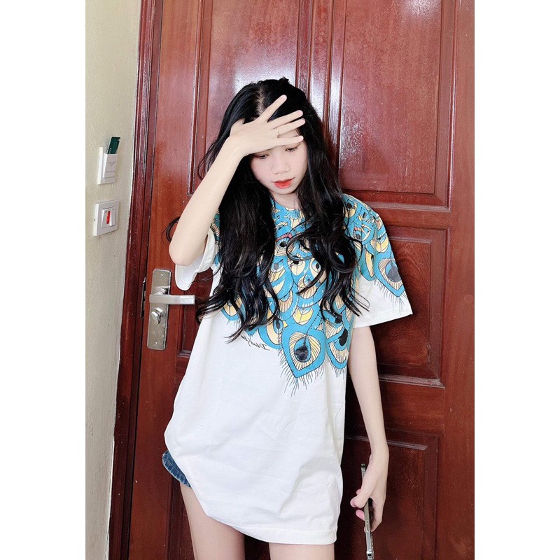 Áo phông chim công Chất cotton,ln