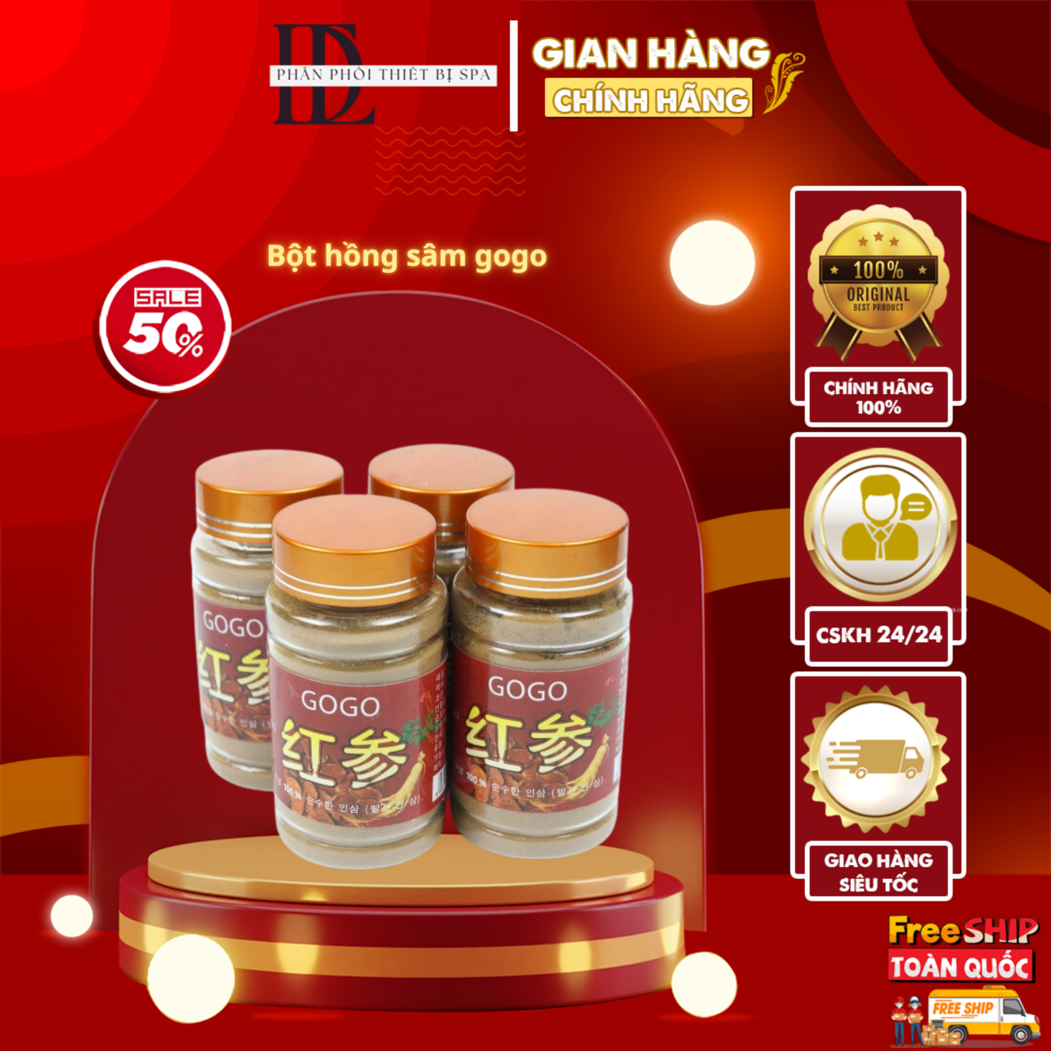 [ HÀNG AUTH ] Bột Hồng Xâm Gogo Hàn | cấy hồng sâm