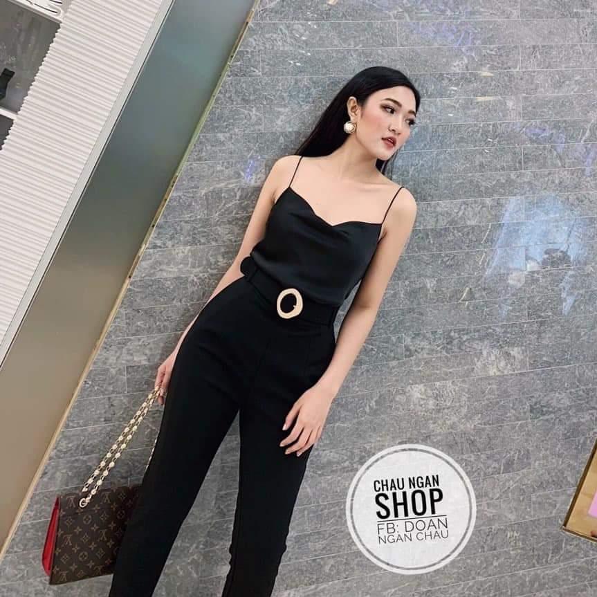 sét áo 2 dây cổ đổ quần tây