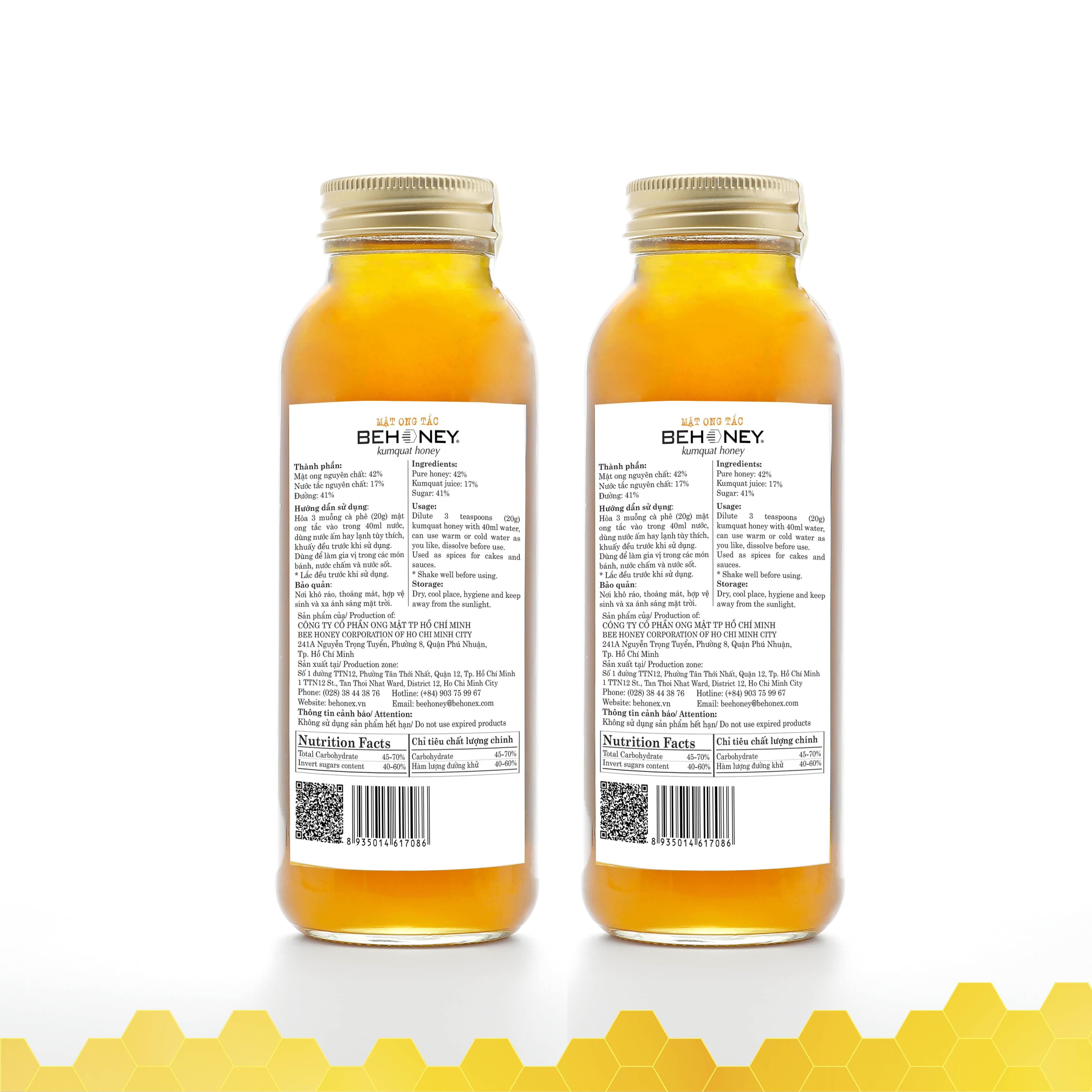 MẬT ONG TẮC BEHONEY COMBO 02 Chai 420 G