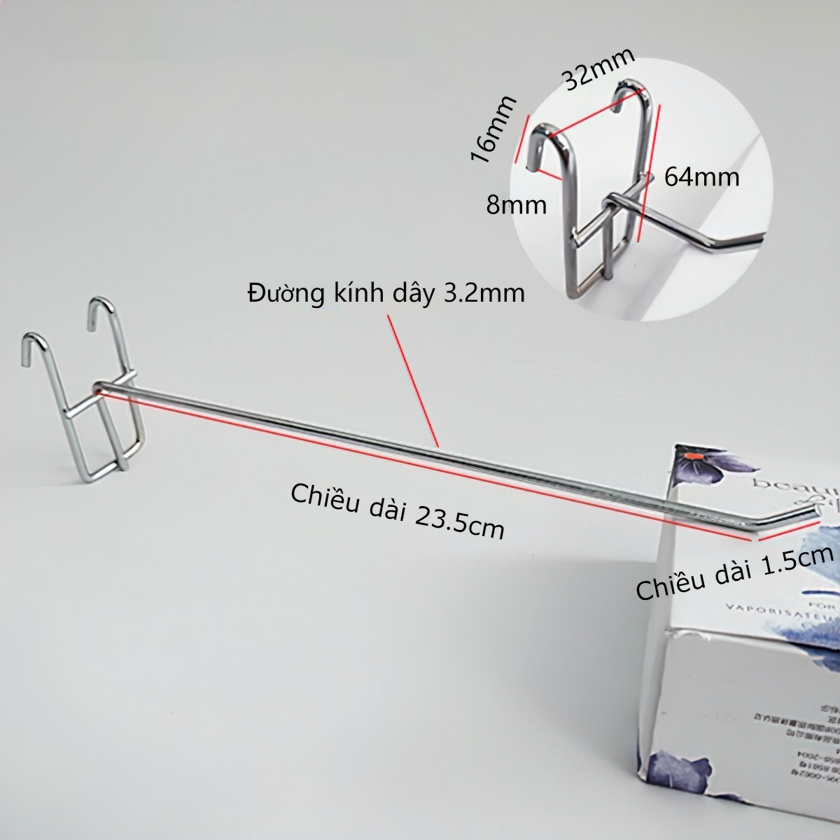 Combo of 10 hooks and mesh handles for hanging accessories