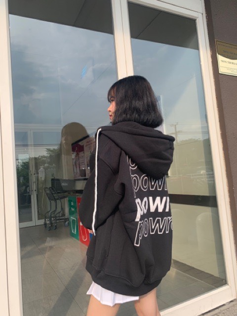 ÁO KHOÁC HOODIE NỮ POWR THỜI TRANG MỚI FOM  SIÊU TO HLS