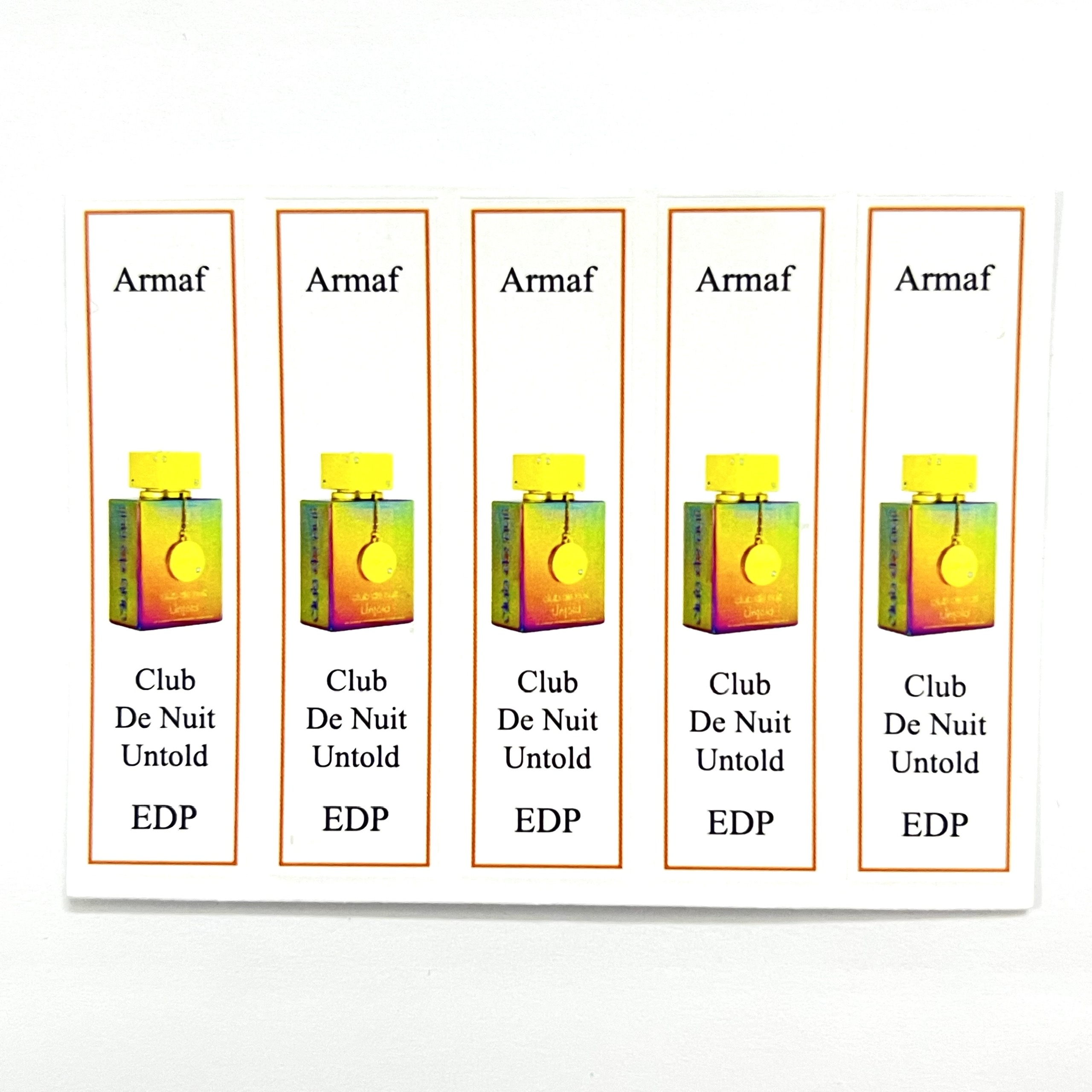 Combo 10 PCs of armaf perfume bottle sticker for full range refills
