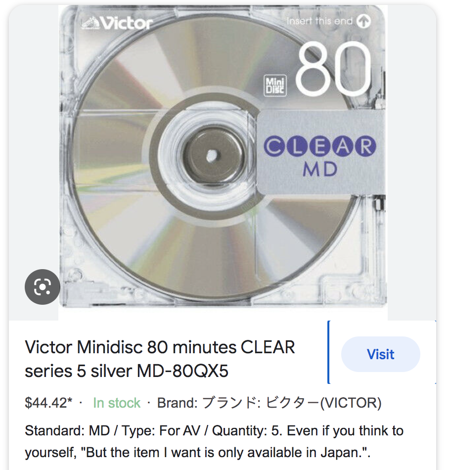 Đĩa trắng MD mini disc Nhật chép nhạc (mới nguyên seal)