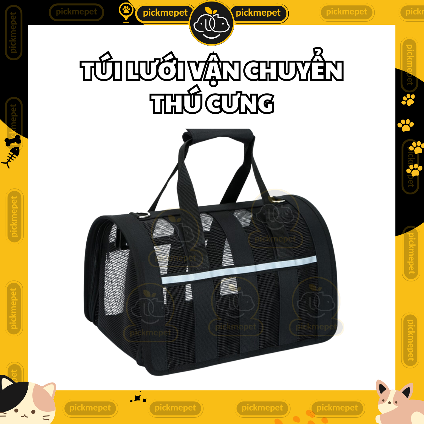 Túi Lưới Vận Chuyển Chó mèo - Túi Vận Chuyển Dạng Lưới Thoáng Mát