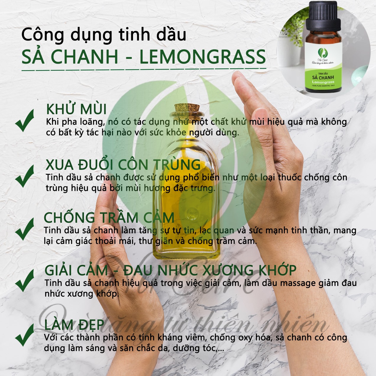 Tinh Dầu Sả Chanh Nguyên Chất 100ml