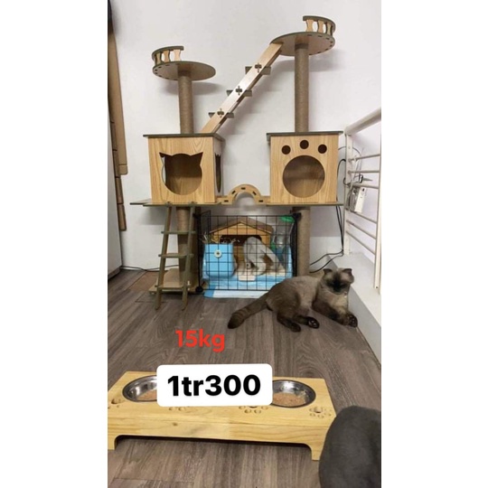 [Nhập RS0722 giảm 30k cho đơn 99k](CÓ SẴN) Cây mèo (cat tree/trụ cào móng/nhà cây) bằng gỗ chất lượng cao bền
