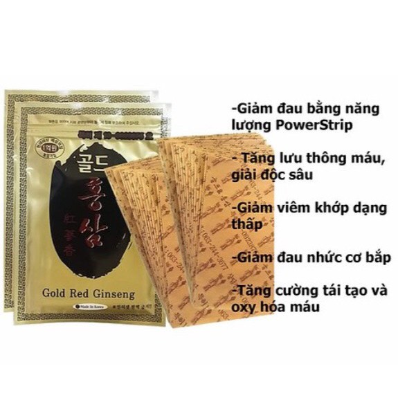 Combo 2 gói cao dán hồng sâm Hàn Quốc 20 miếng (màu nâu), PP Sâm Yến 3A