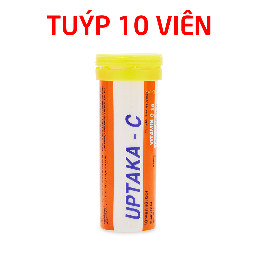 Viên C sủi vitamin C 1000mg UPTAKA C tăng sức đề kháng, tăng sức khỏe - Hộp 10 viên