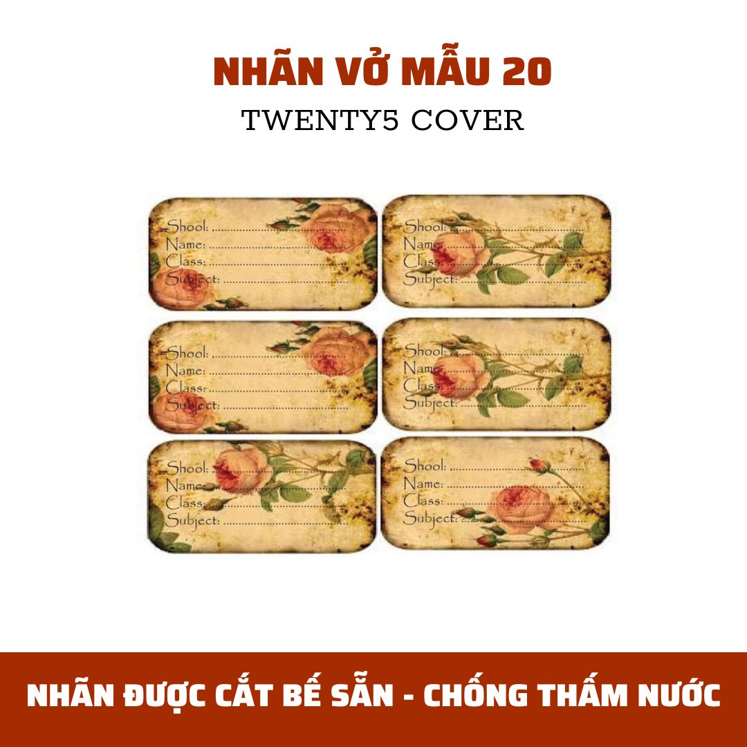 SET NHÃN VỞ THEO MẪU 20 - 29