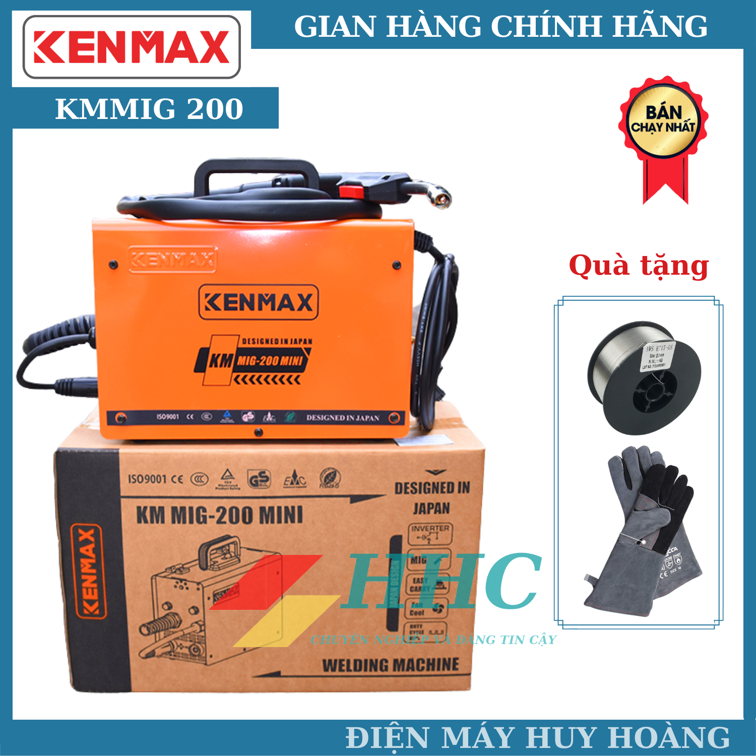 HCMMáy hàn MIG mini 200 Kenmax đa chức năng - Tặng cuộn dây hàn mig 1kg