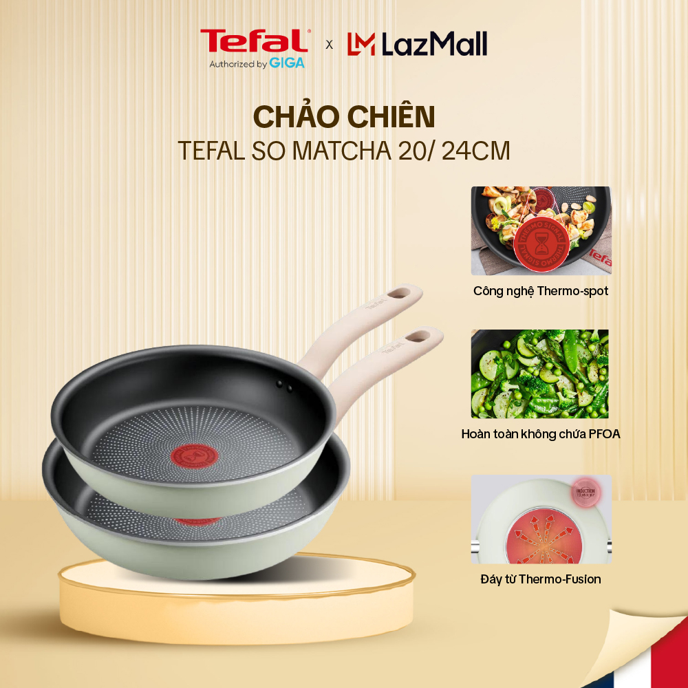 [SIÊU GIẢM GIÁ] Chảo chiên Tefal So Matcha 20cm/24cm G1790295/G1790495