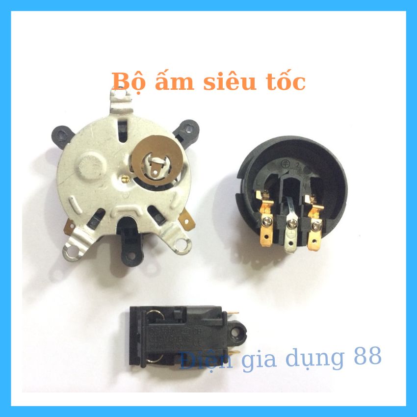 Bộ 3 món ấm siêu tốc, Công tắc,Chân bình,Chân đế ( Thay thế Bình ấm đun nước siêu tốc loại tốt thông dụng )