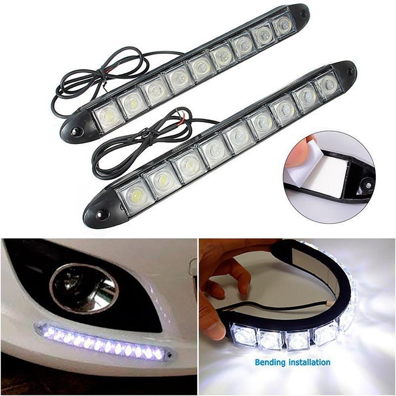 Bộ 02 ĐÈN LED 8 Mắt Chạy Ban Ngày Đèn DRL Xe Phá Sương Mù Lắp Cho Tất Cả Xe 12V
