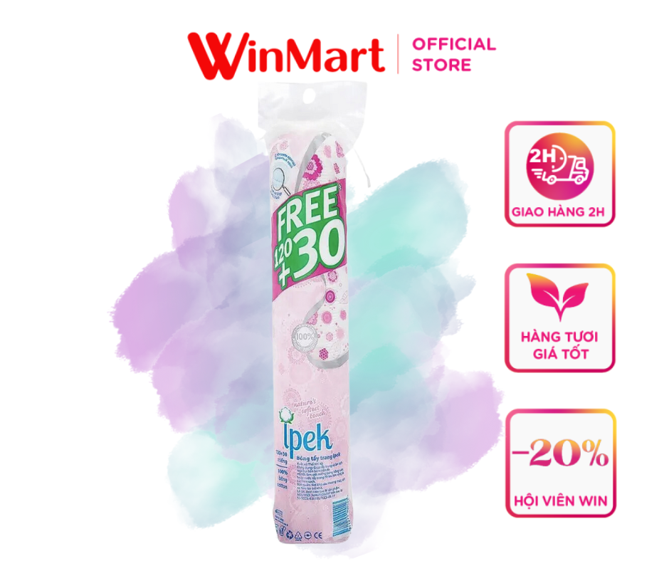 [Siêu thị WinMart] - Bông tẩy trang Ipek gói 120 miếng