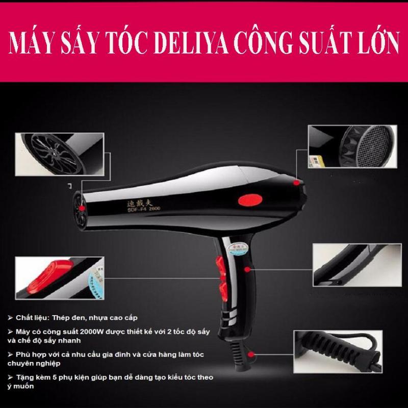 Máy sấy tóc Deliya DLY-8018 - 2200W Combo máy sấy tốc công suất lớn kèm 5