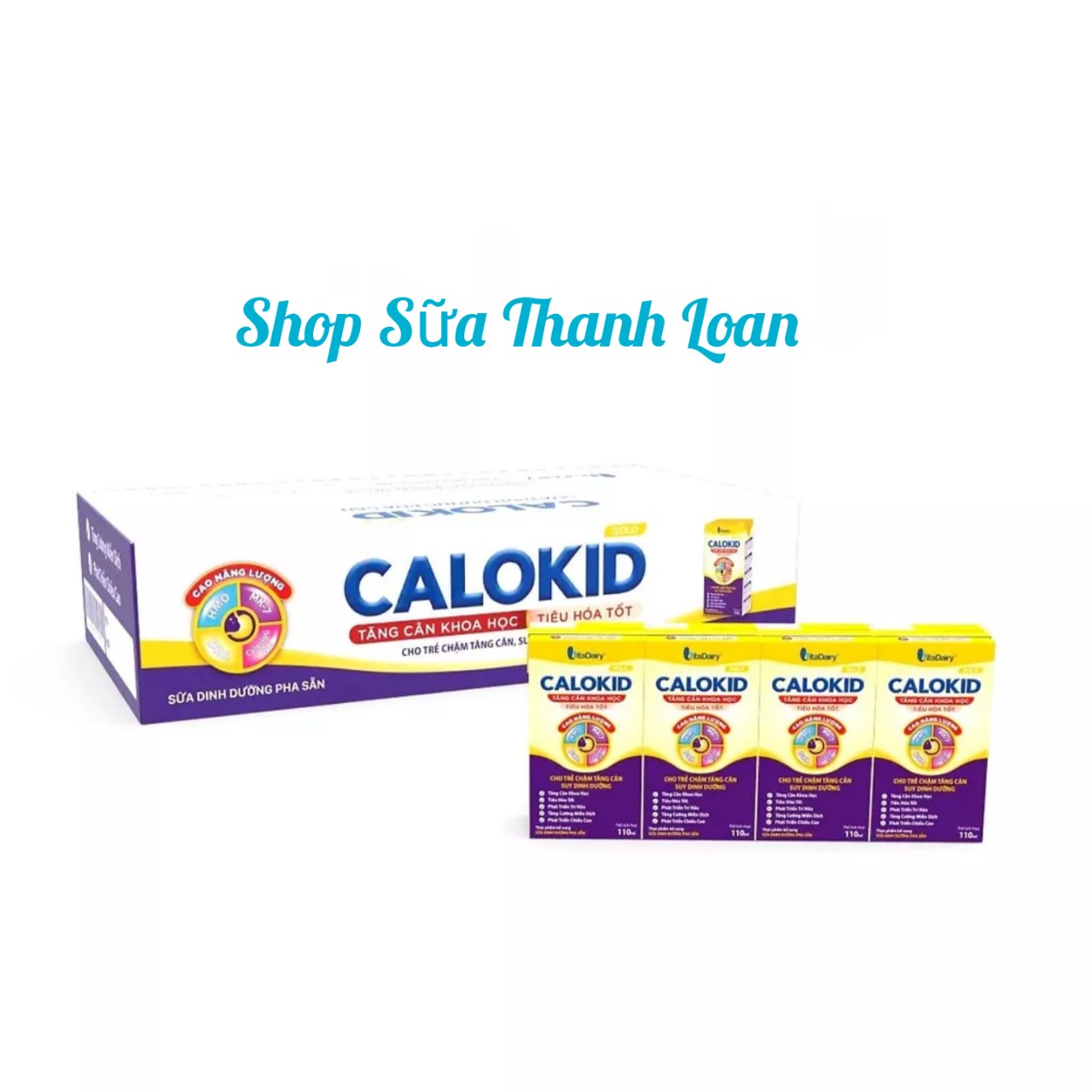 COMBO 2 Thùng 96 Hộp Sữa Bột Pha Sẵn Vitadairy CALOKID GOLD 110ml.