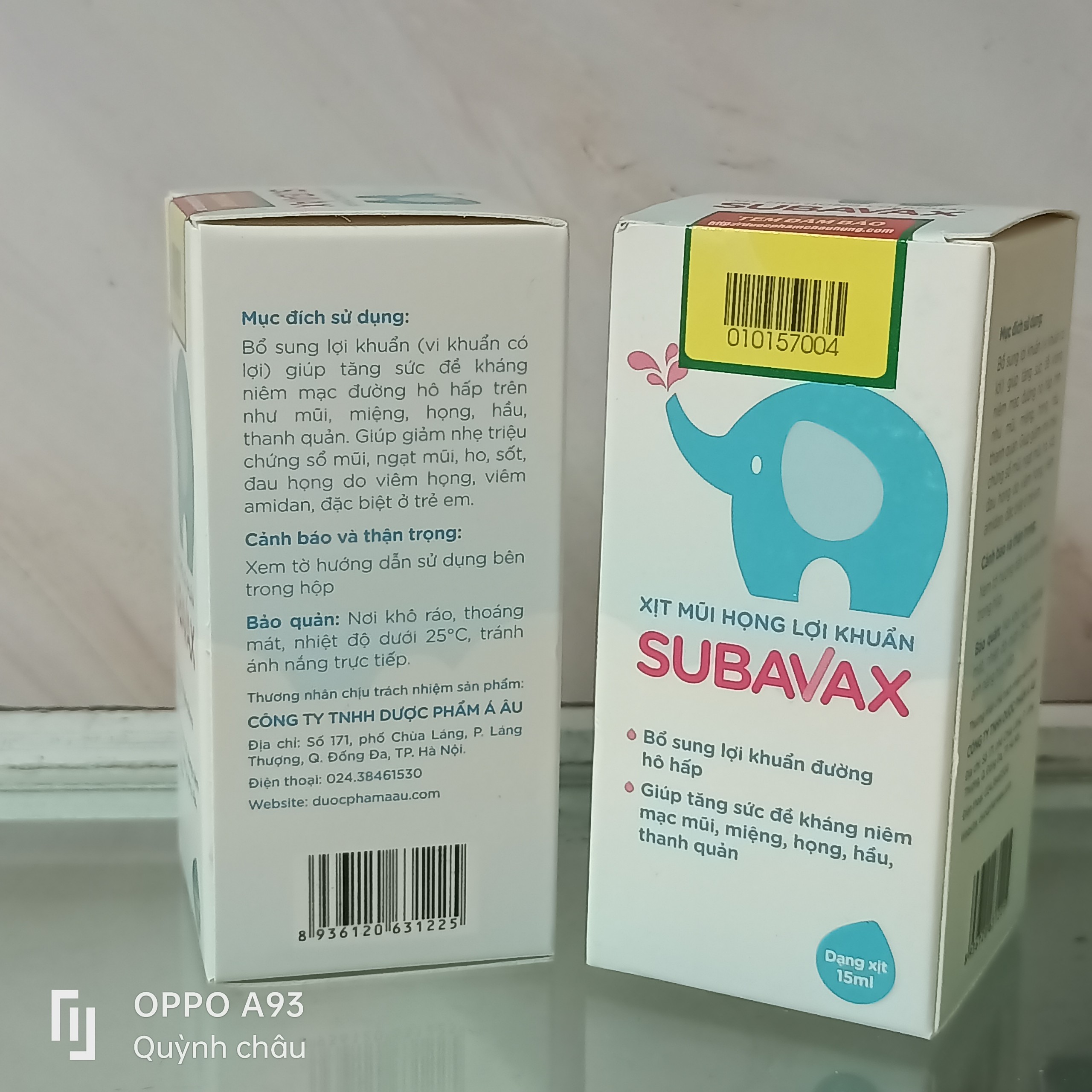 Xịt mũi họng lợi khuẩn Subavax 15mL