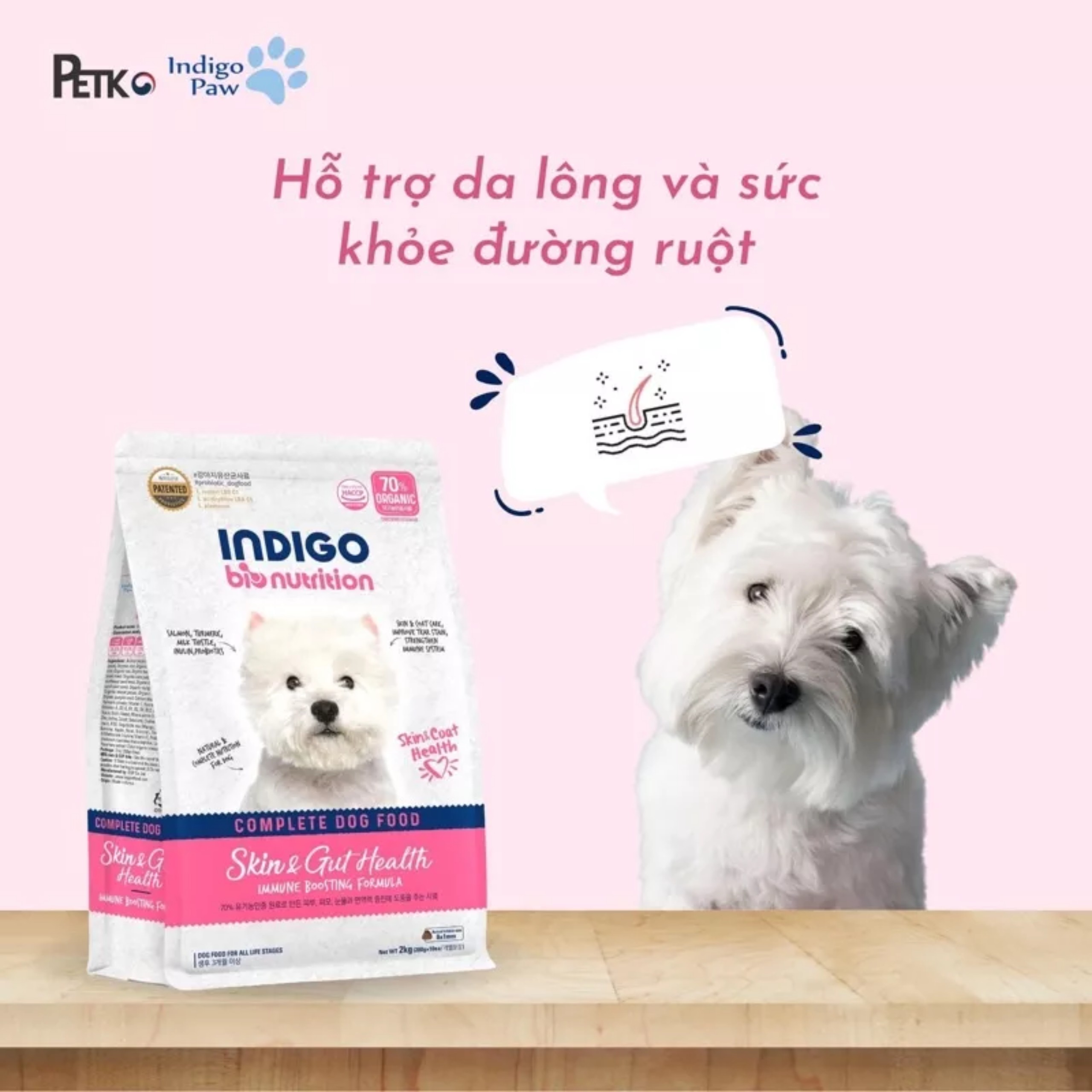 Thức ăn hạt khô Indigo cho chó (túi nguyên 2kg)