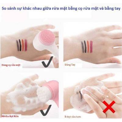 Cọ Rửa Mặt Massage 2 Đầu Cán Trắng Mềm Mại