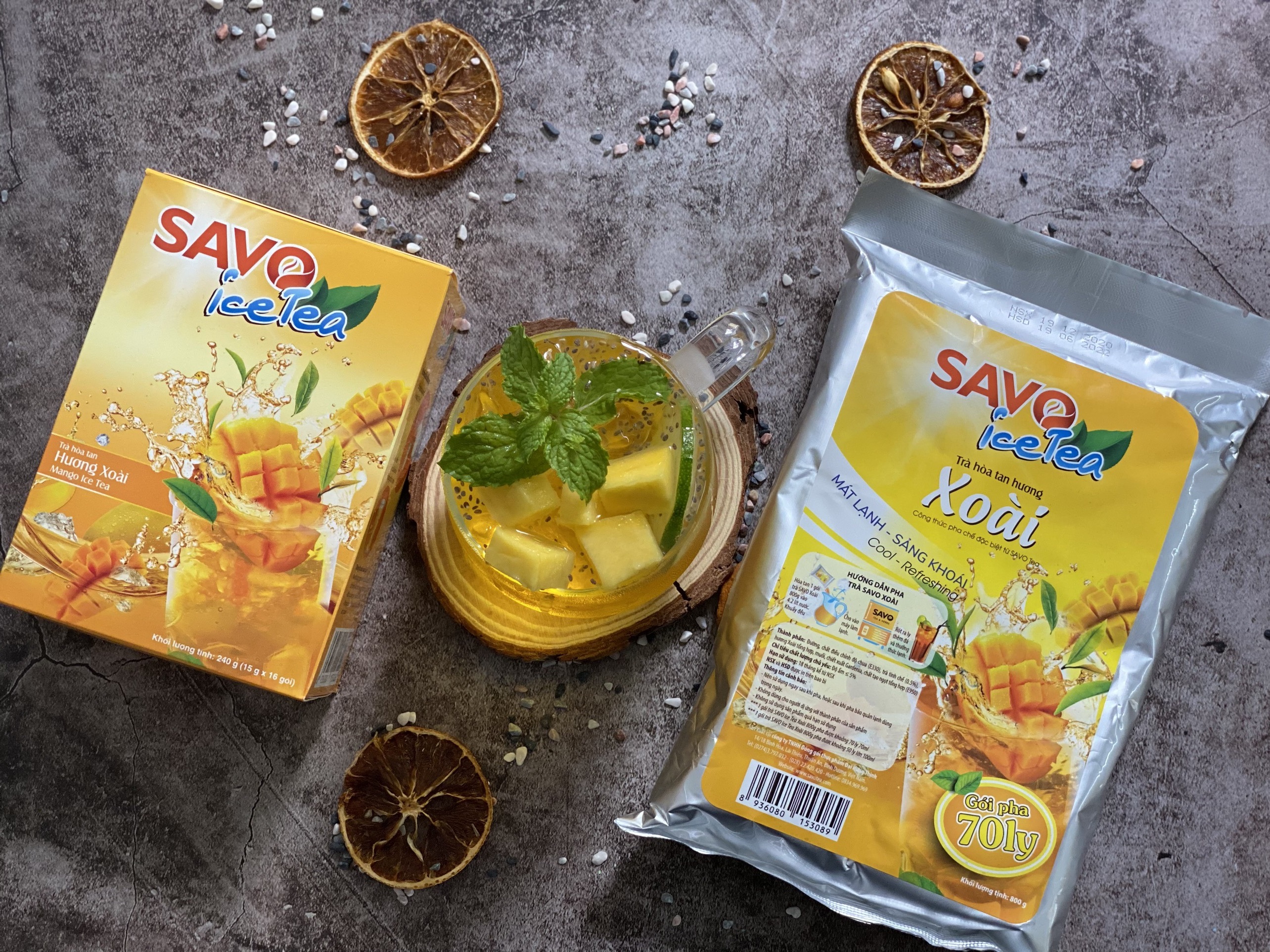 Trà Xoài Hòa Tan SAVO (Mango Icetea) - Túi 800g