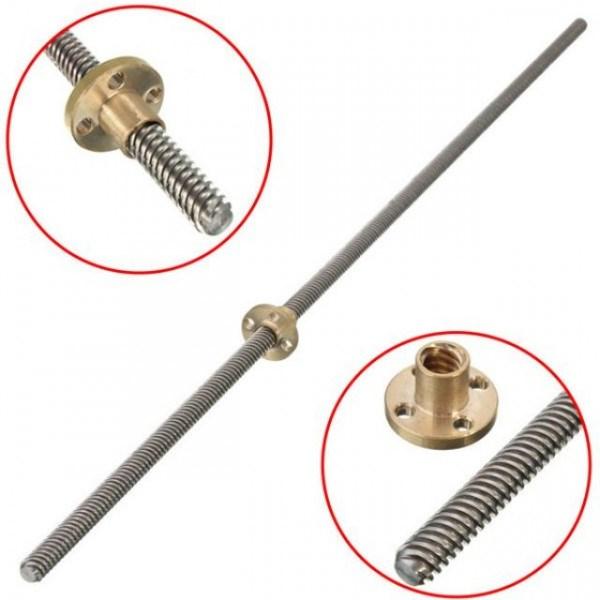 Anti-backlash Spring Nut 3D Printer Parts CUA T8 Lead Screw CNC Parts Length 300mm 1200 Mm Pitch 2mm Lead 8mm Size : 250mm
