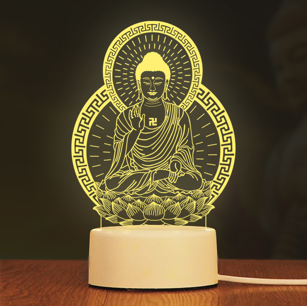 LED 3D figure Amitabha Buddha decoration room